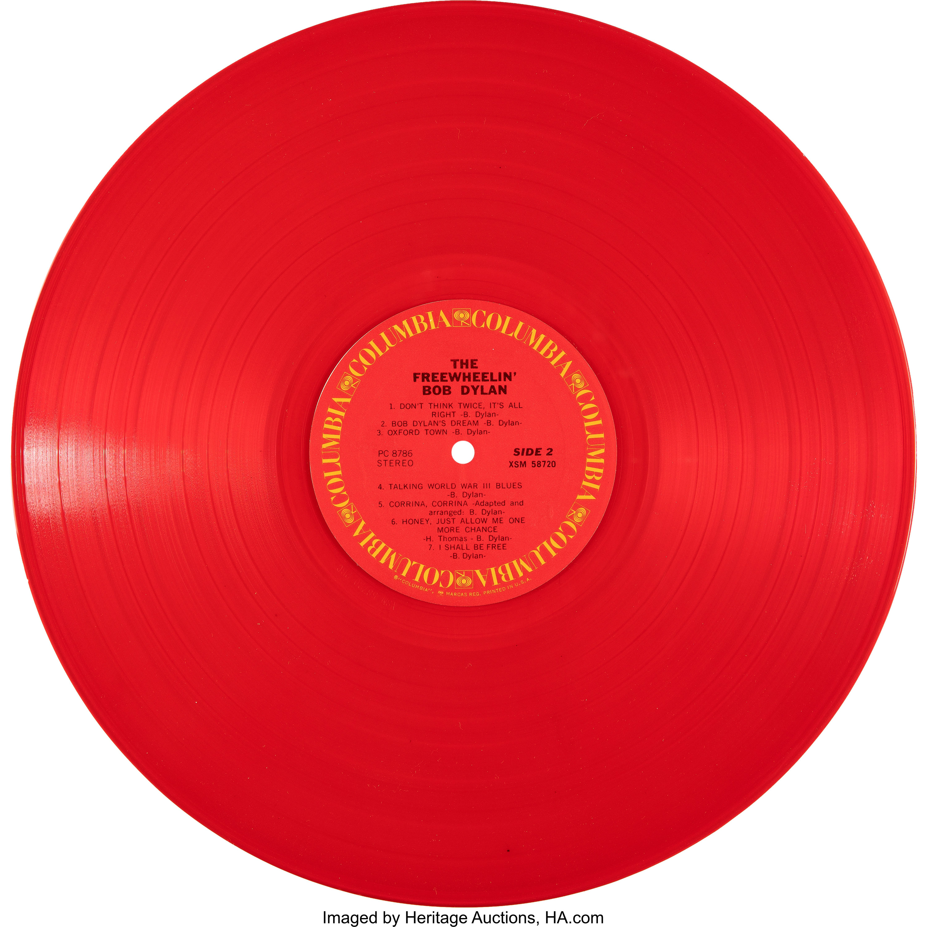 The Freewheelin Bob Dylan Reprint Album on Red Vinyl